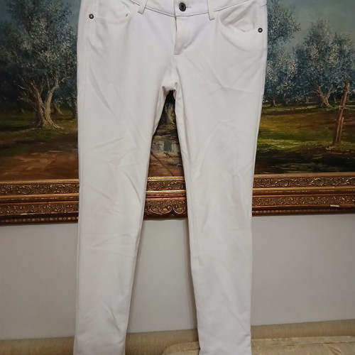 BSB White Women's Pants M 38 10 Like New, Elastic Skinny Fit