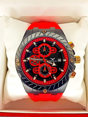 Stylish watch new, waterproof, chronograph, red