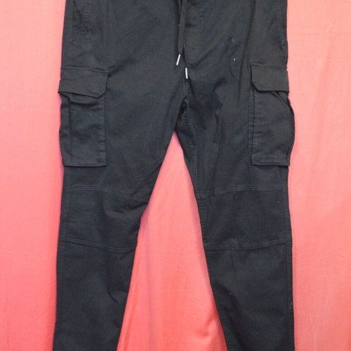 H&M men's pants black size L new Regular Fit Cargo