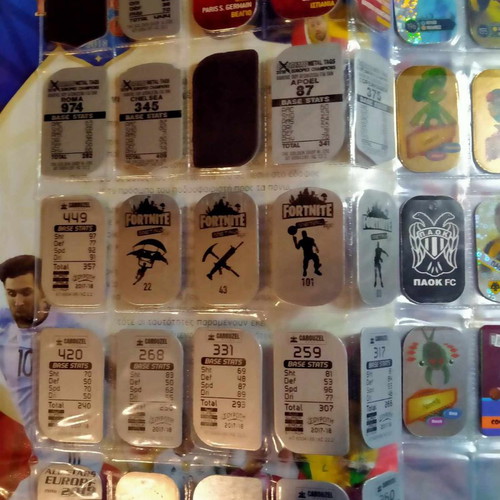 Album with collectible tags new, football, Fortnite, Pokemon, Brawlstars
