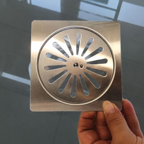 Stainless Steel Floor Drain Grate 12x12 cm with Rotating Closure new