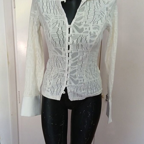 Nara Camicie lace shirt like new, white, size S