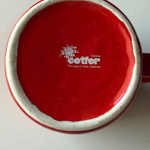Large Swiss flag mug new with embossed cross