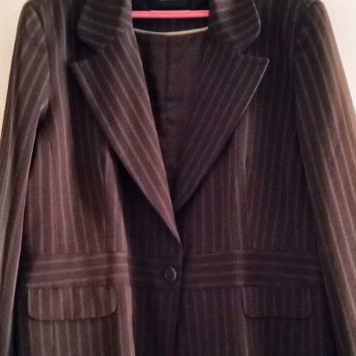 Brown dark South jacket XL with fine stripes like new