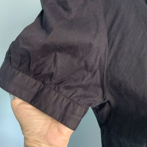 H&M Μαύρο Ελαστικό Βαμβακερό Πουκάμισο με Μανίκια Μπουφάν σαν καινούργιο