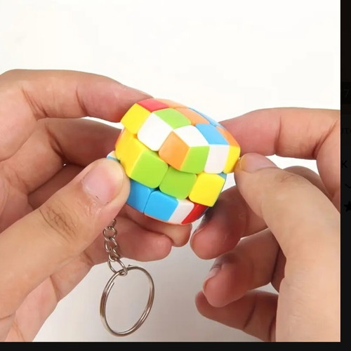 Mini cube keychain new made of durable plastic