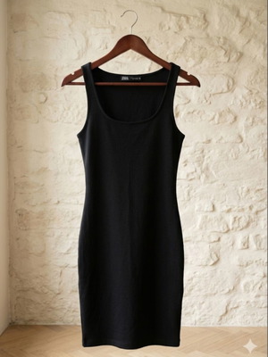 Zara midi dress like new, elastic, black, size M