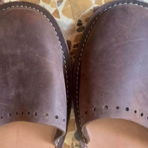 Leather handmade sandals like new, size 40, brown
