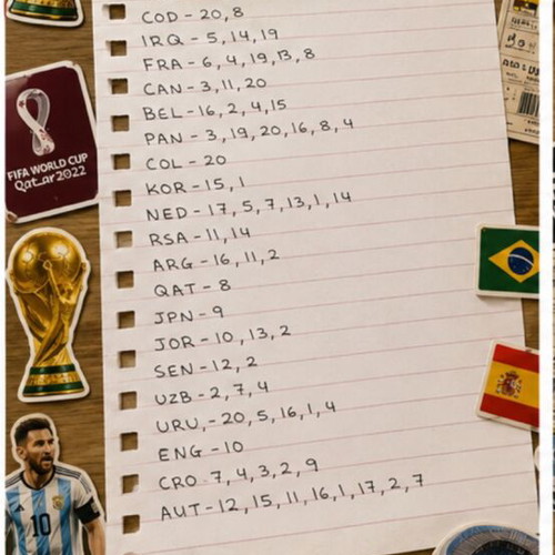 World Cup stickers new, 159 pieces, rare players