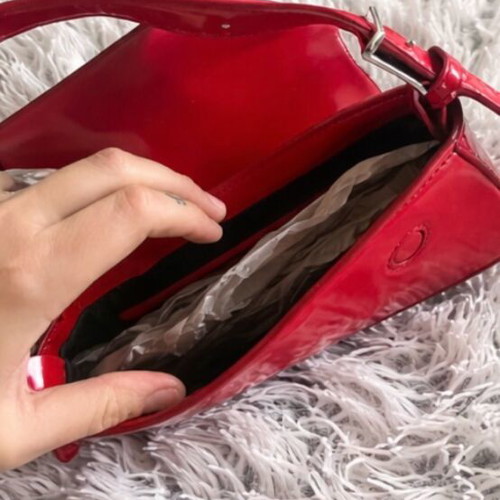 Zara mini shoulder bag like new, red patent leather