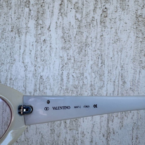 Valentino vintage sunglasses used, beige frame with lilac lenses