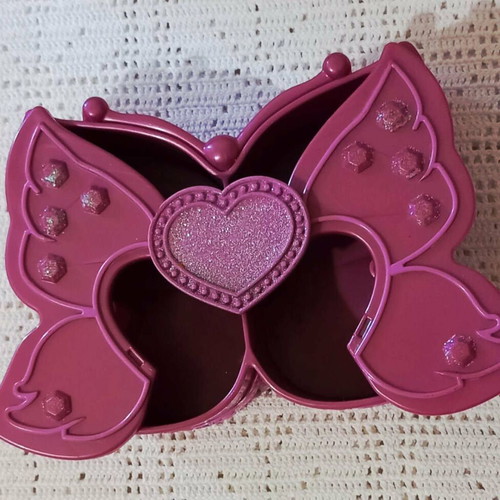 Barbie Glitter Butterfly Jewelry Box Mattel 2005 like new