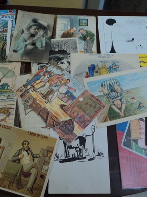 Humor and Cartoons postcards used, 16 Greek and foreign from last century