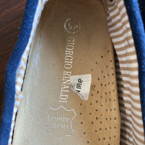 Blue suede leather men's loafers size 45 like new