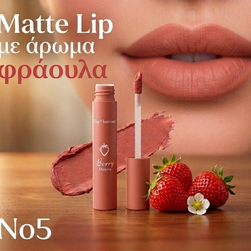 Matte lip stain with strawberry scent