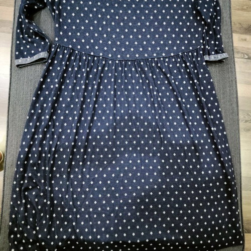Maternity dress like new, size L, white and blue