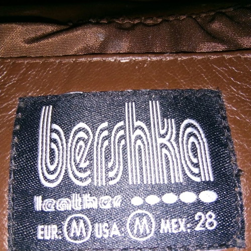 Bershka women's leather jacket used, brown, size M
