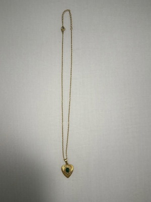 Heart necklace gold new stainless steel with subtle stone