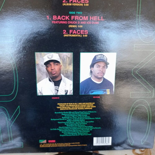 Run-D.M.C. Faces / Back From Hell Remix 12" vinyl single like new
