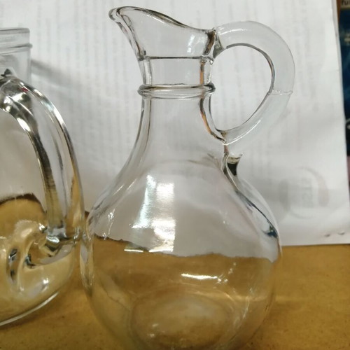 Wine jug 1/2 liter and jug for tsipouro or ouzo like new, set of two