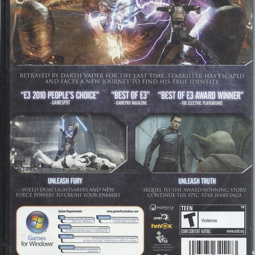 Star Wars The Force Unleashed II PC game like new