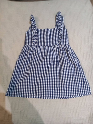 Minibol summer dress checked size 6 years like new, blue