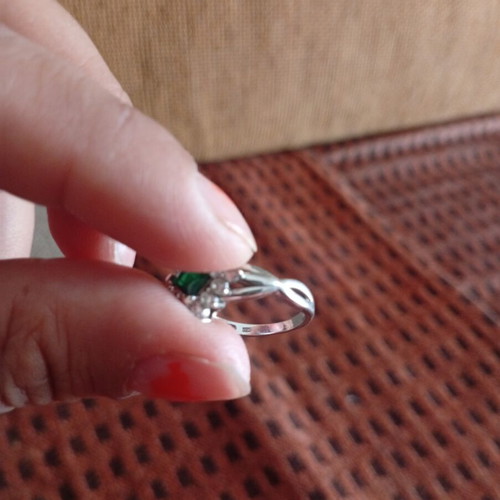 925 silver ring with semi-precious zircon crystal