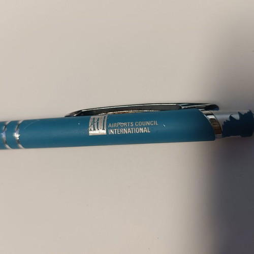 Airports Council International collectible pen, blue