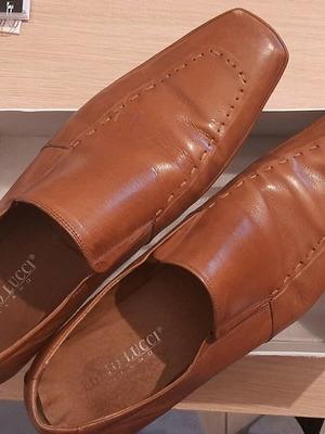 Berto Lucci men's shoes used, tan, size 42, genuine leather