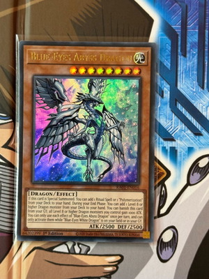 Blue Eyes Abyss Dragon Yu-Gi-Oh! collectible card like new