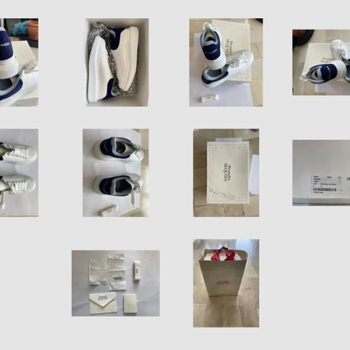 Alexander McQueen Limited Edition White Navy Sneakers Size 41 New