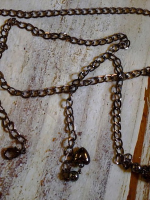 Metal chain belt new, size 110 cm, black and brown