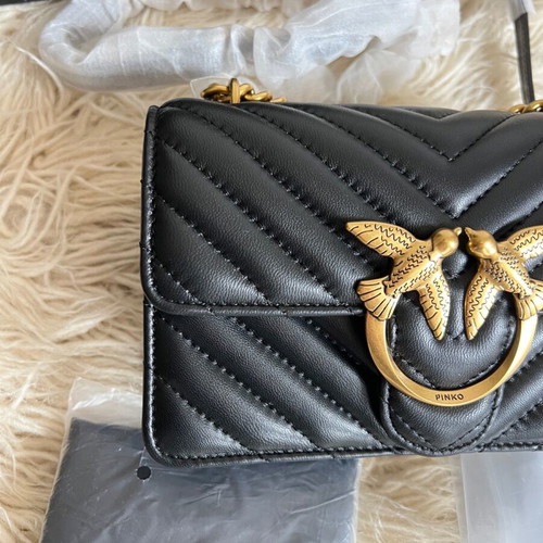 Pinko shoulder bag new, black with gold details