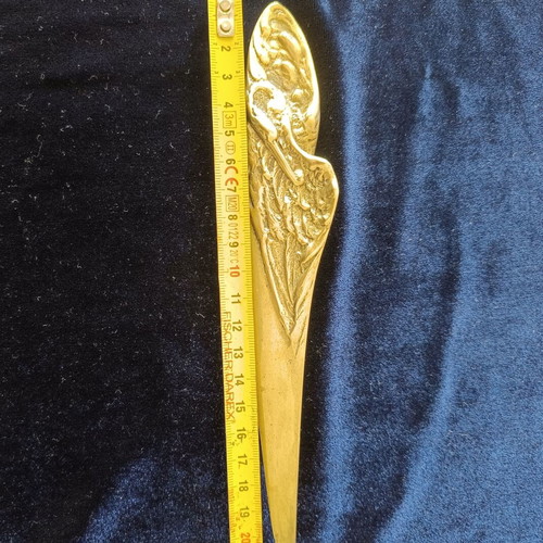 Art Nouveau brass letter opener with heron design like new
