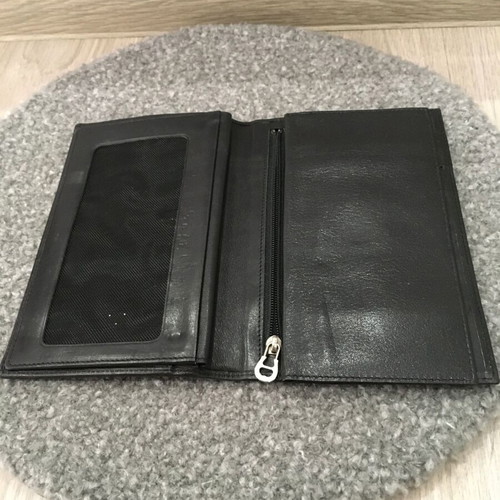 AIGNER Munich leather wallet unisex used, black, 2 parts