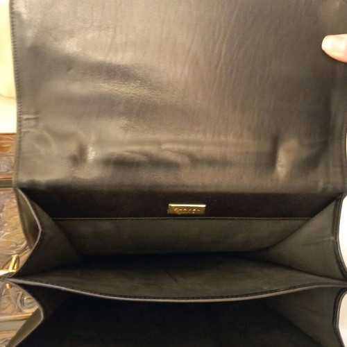Leather briefcase new, black, brand CARNEN Paris