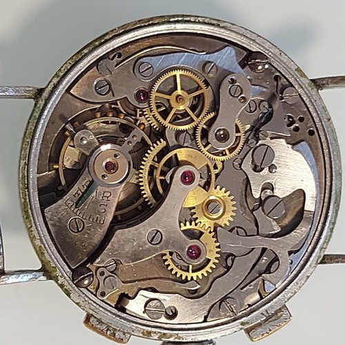 Men's mechanical chronograph watch military steel case 1936, 34mm