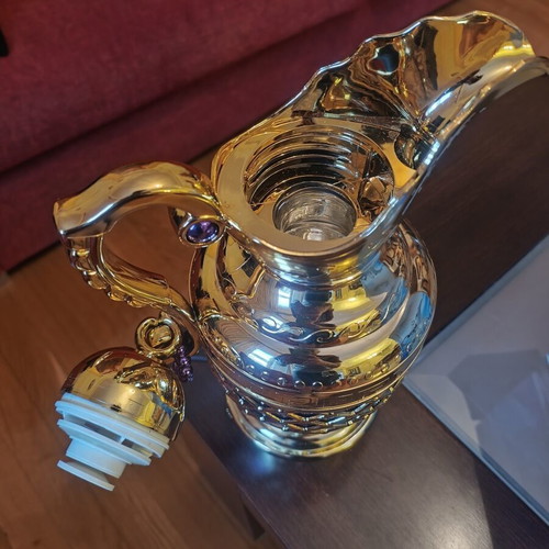 Coffee or Tea Thermos Jug new, gold with purple details