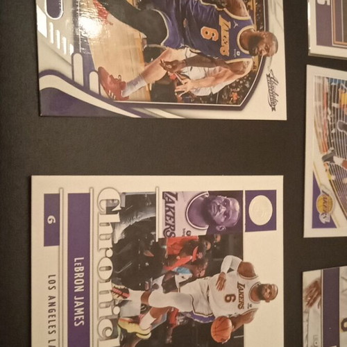 LeBron James 5 Panini cards new, Lakers