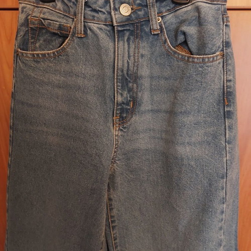 Stradivarius Cullote Jeans used, size 32, blue, high waist