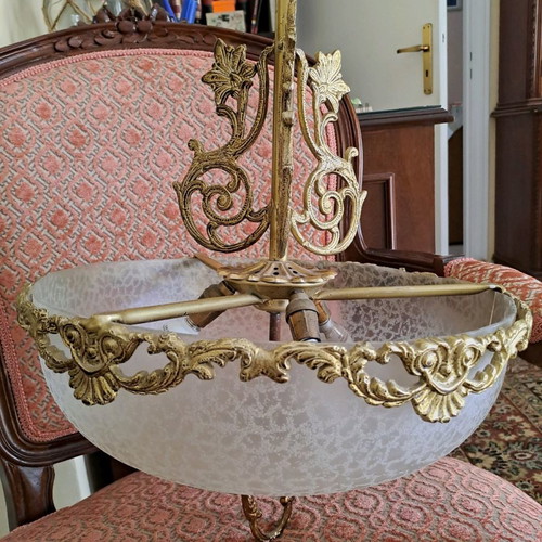 Ceiling light handmade brass plafonnier used antique