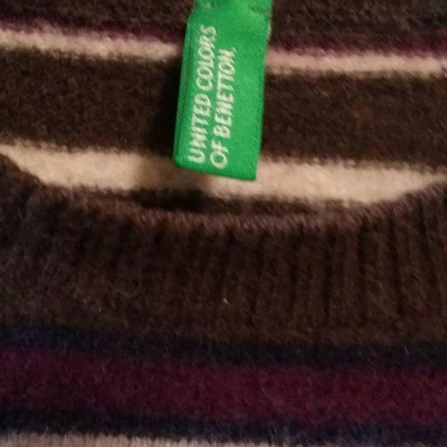 Benetton sweater used for boys, brown striped, size Small