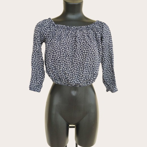 Brandy Melville Maura black floral top one size new