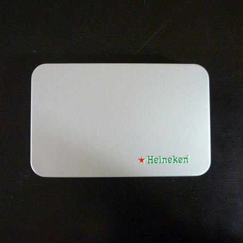 Heineken collectible playing cards with chips in metal box new
