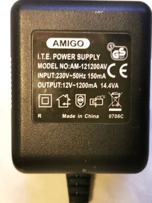 Τροφοδοτικό Amigo AM-121200AV 12V 1200mA μεταχειρισμένο
