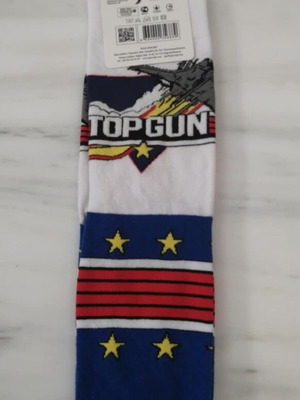 Памучни чорапи унисекс с дизайн Top Gun, нови, размер 38-46