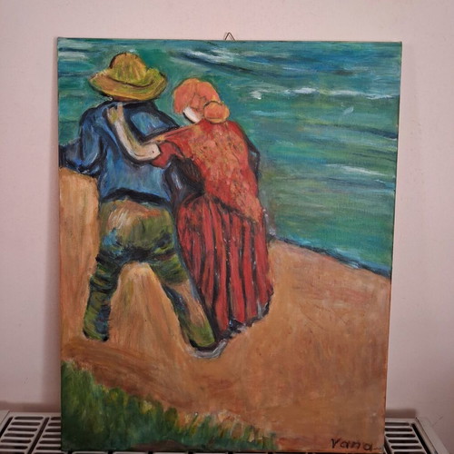 Painting acrylic on canvas 40x50, new, Van Gogh copy