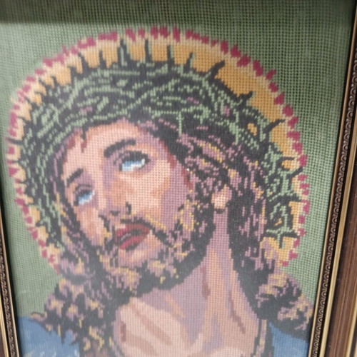 Christ Embroidery in Frame like new