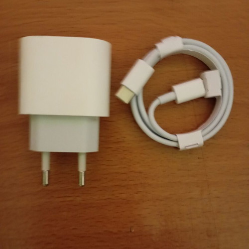 Apple charger with USB-C adapter and original cable