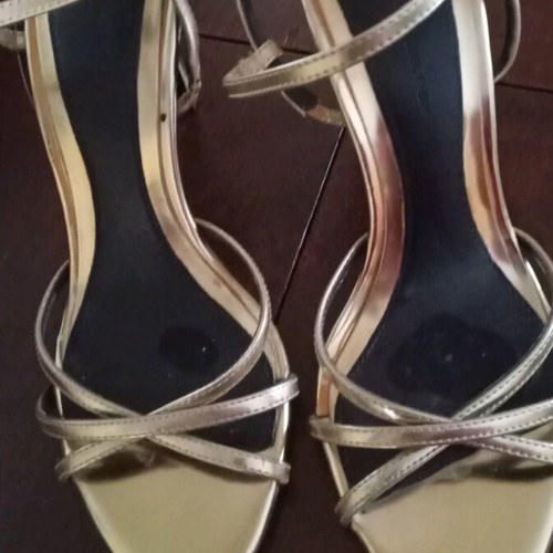 Zara evening sandals like new, gold, size 36, slim heel 9cm
